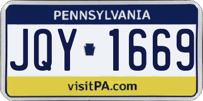 PA license plate JQY1669
