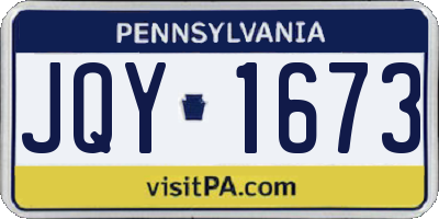 PA license plate JQY1673
