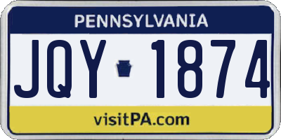 PA license plate JQY1874