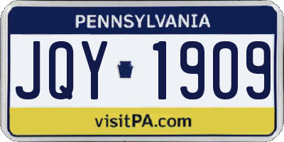 PA license plate JQY1909