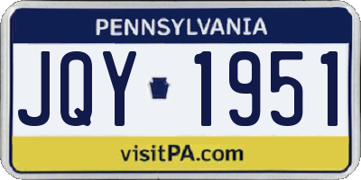 PA license plate JQY1951