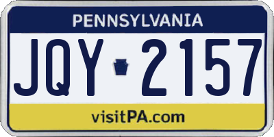 PA license plate JQY2157