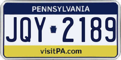 PA license plate JQY2189