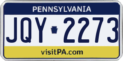 PA license plate JQY2273