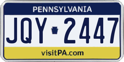PA license plate JQY2447