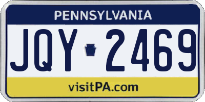 PA license plate JQY2469