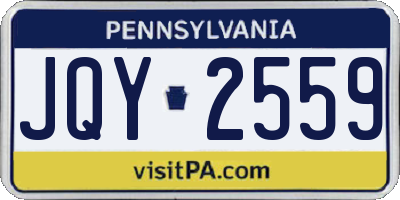 PA license plate JQY2559