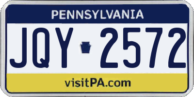 PA license plate JQY2572