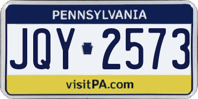 PA license plate JQY2573