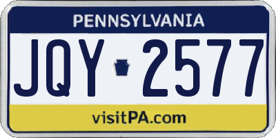 PA license plate JQY2577
