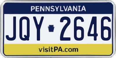 PA license plate JQY2646