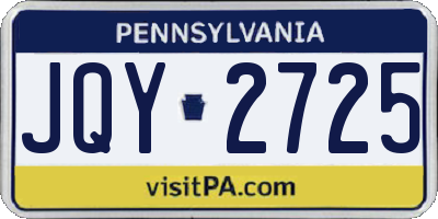 PA license plate JQY2725