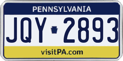 PA license plate JQY2893