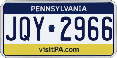 PA license plate JQY2966