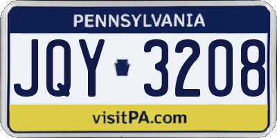 PA license plate JQY3208