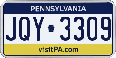 PA license plate JQY3309
