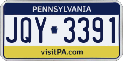 PA license plate JQY3391