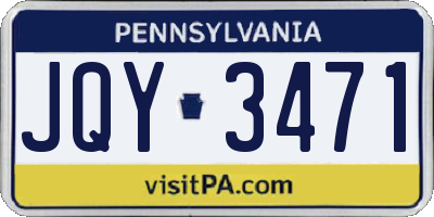 PA license plate JQY3471