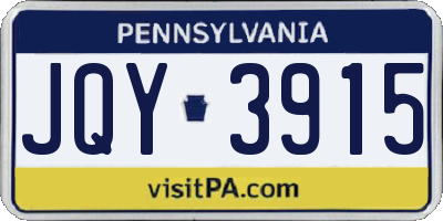 PA license plate JQY3915