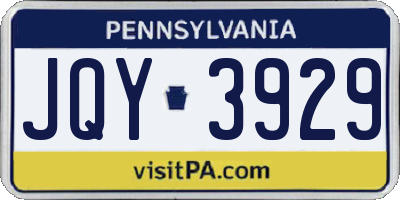PA license plate JQY3929