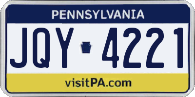 PA license plate JQY4221