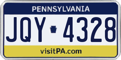 PA license plate JQY4328