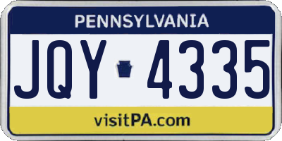 PA license plate JQY4335