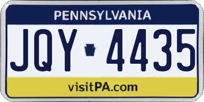 PA license plate JQY4435