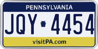 PA license plate JQY4454
