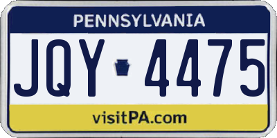 PA license plate JQY4475
