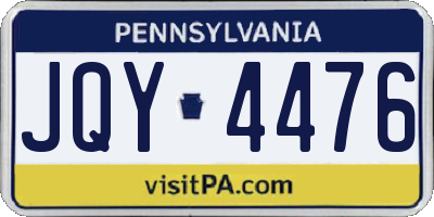PA license plate JQY4476