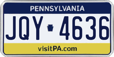 PA license plate JQY4636