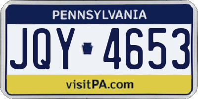 PA license plate JQY4653