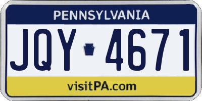 PA license plate JQY4671