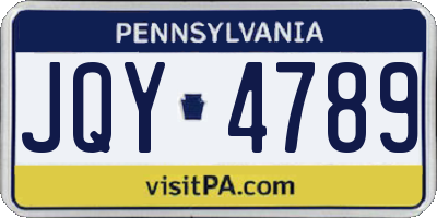 PA license plate JQY4789