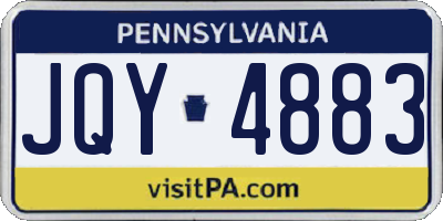 PA license plate JQY4883