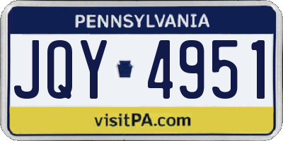 PA license plate JQY4951