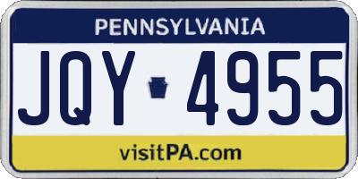 PA license plate JQY4955