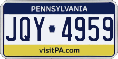 PA license plate JQY4959
