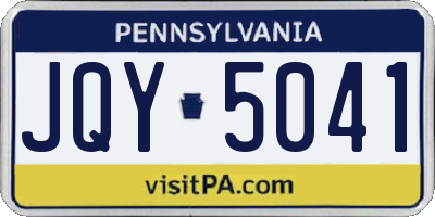 PA license plate JQY5041