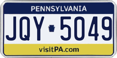 PA license plate JQY5049