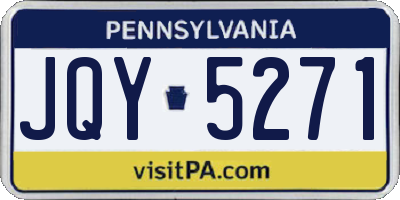 PA license plate JQY5271