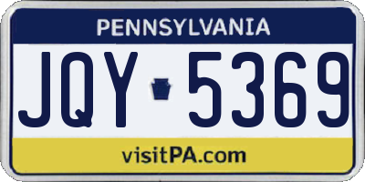 PA license plate JQY5369