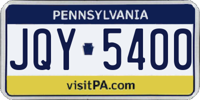 PA license plate JQY5400