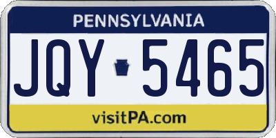 PA license plate JQY5465