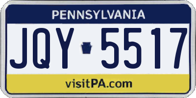 PA license plate JQY5517