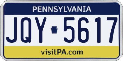 PA license plate JQY5617