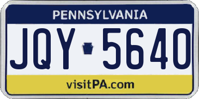 PA license plate JQY5640