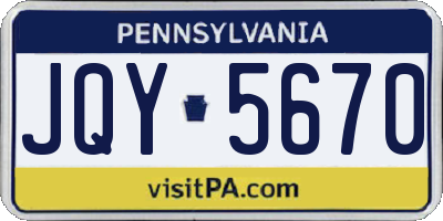PA license plate JQY5670