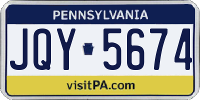 PA license plate JQY5674